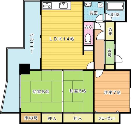 Floor plan. 3LDK, Price 11.8 million yen, Occupied area 80.82 sq m
