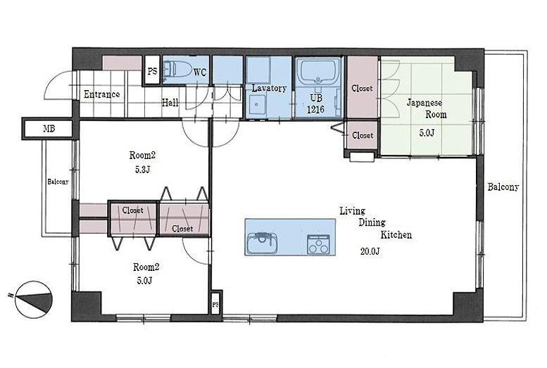Floor plan. 3LDK, Price 15.8 million yen, Occupied area 77.38 sq m , Balcony area 8.52 sq m Floor Plan (3LDK) is the renovation of from 4LDK