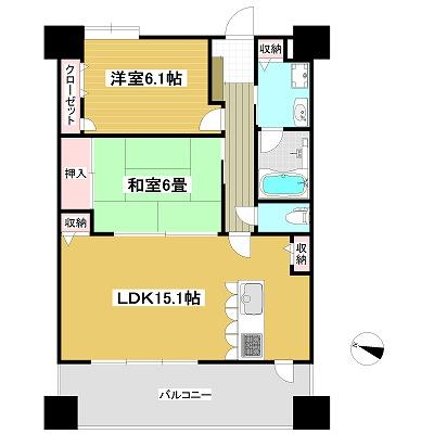 Floor plan. 2LDK, Price 16.5 million yen, Footprint 65.1 sq m , Balcony area 14 sq m   ☆ 2LDK ☆