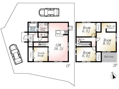 Floor plan. 20.8 million yen, 4LDK, Land area 203.3 sq m , Building area 101.01 sq m