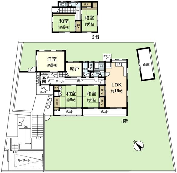 Floor plan. 49,800,000 yen, 5LDK + S (storeroom), Land area 512.73 sq m , Building area 149.48 sq m
