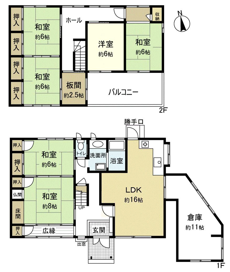 Floor plan. 32,800,000 yen, 6LDK + S (storeroom), Land area 273.5 sq m , Building area 167.32 sq m