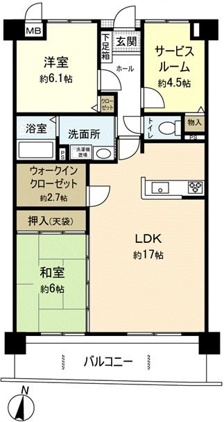Floor plan. 2LDK + S (storeroom), Price 13,980,000 yen, Footprint 74.8 sq m , Balcony area 11.11 sq m indoor (October 2013) Shooting
