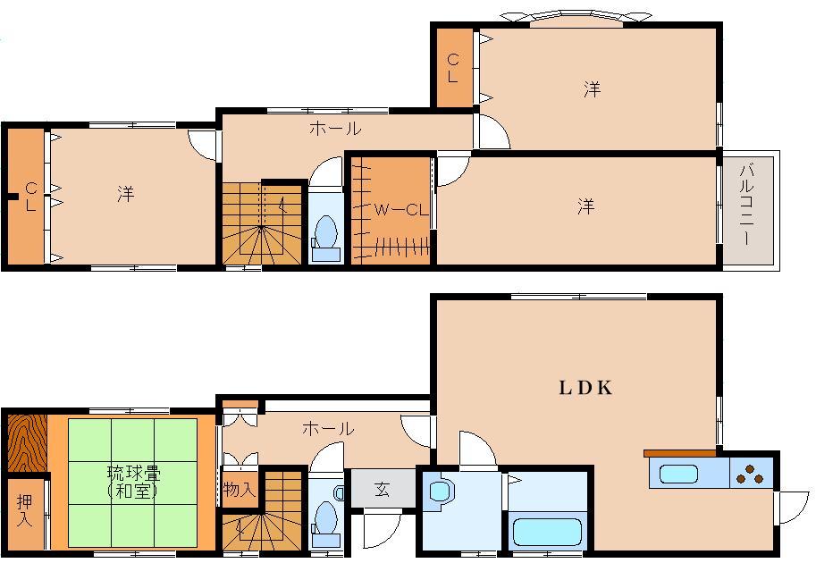 Floor plan. 29,800,000 yen, 4LDK + S (storeroom), Land area 212.92 sq m , Building area 118.99 sq m