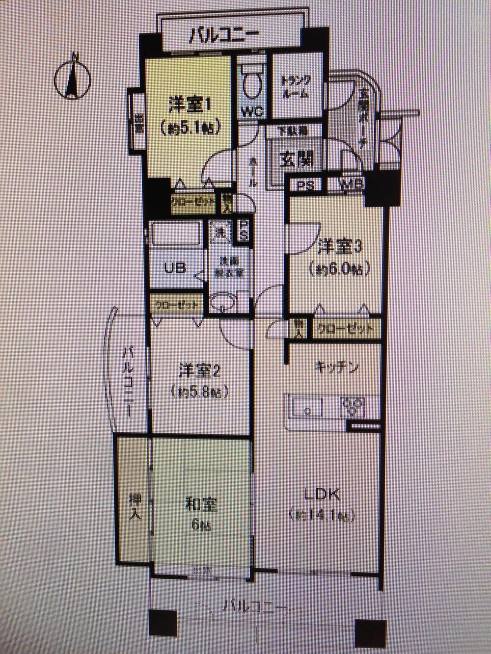 Floor plan. 4LDK, Price 13,900,000 yen, Occupied area 82.71 sq m , Balcony area 20.13 sq m