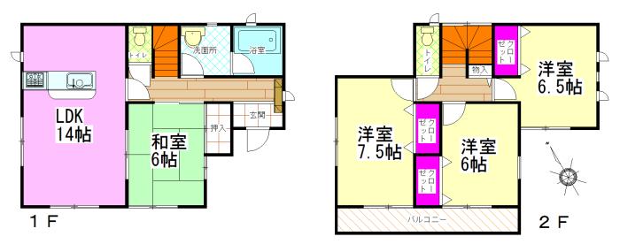 Floor plan. (4 Building), Price 18.3 million yen, 4LDK, Land area 154.68 sq m , Building area 94.77 sq m