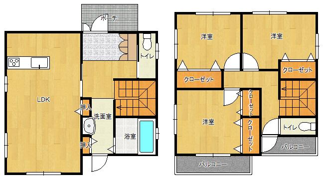 Floor plan. 22,800,000 yen, 3LDK, Land area 98.89 sq m , Building area 85.81 sq m