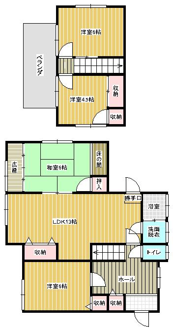 Floor plan. 14.8 million yen, 4LDK, Land area 137.9 sq m , Building area 81.55 sq m