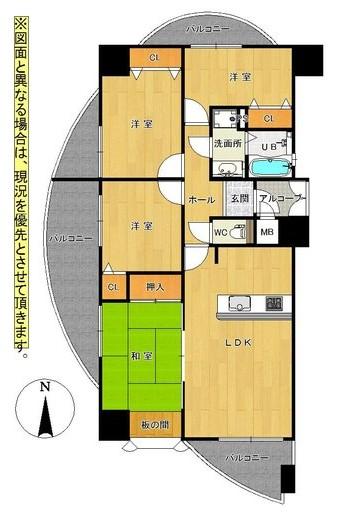 Floor plan. 4LDK, Price 18.5 million yen, Occupied area 80.03 sq m , Balcony area 20.91 sq m