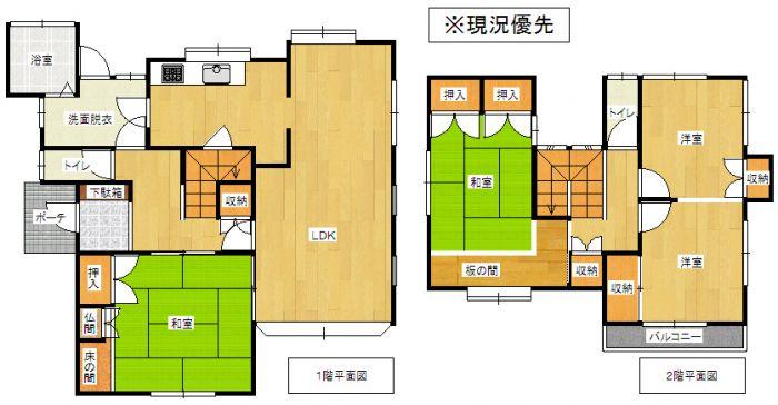 Floor plan. 14.8 million yen, 4LDK, Land area 214.41 sq m , Building area 114.73 sq m