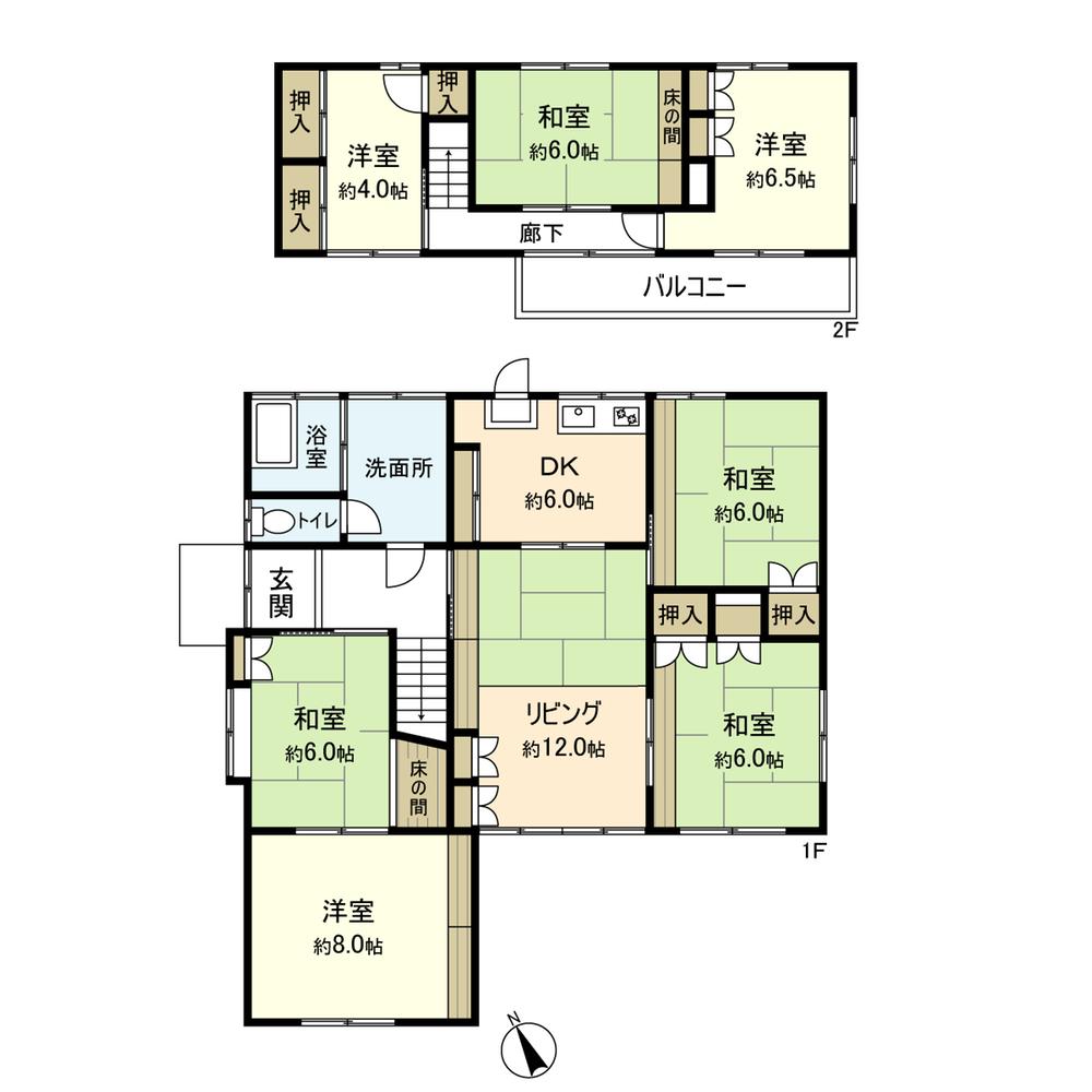 Floor plan. 15.8 million yen, 7LDK, Land area 244.89 sq m , Building area 144.08 sq m