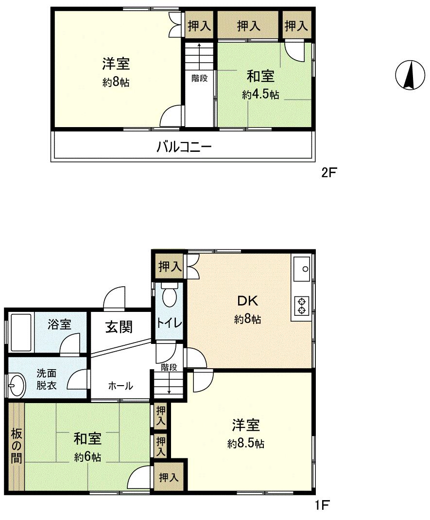 Floor plan. 6.5 million yen, 4DK, Land area 198.98 sq m , Building area 89.68 sq m