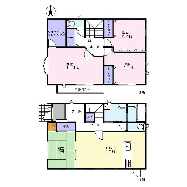 Floor plan. 25,300,000 yen, 4LDK, Land area 148.84 sq m , Building area 125.86 sq m