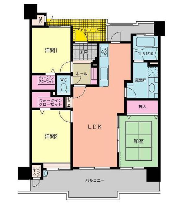 Floor plan. 3LDK, Price 16.5 million yen, Occupied area 74.07 sq m , Balcony area 14.18 sq m