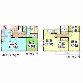 Floor plan. 21.3 million yen, 4LDK+S, Land area 165.52 sq m , Building area 92.74 sq m