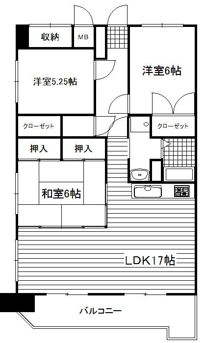 Floor plan. 3LDK, Price 8.8 million yen, Occupied area 73.39 sq m , Balcony area 10 sq m