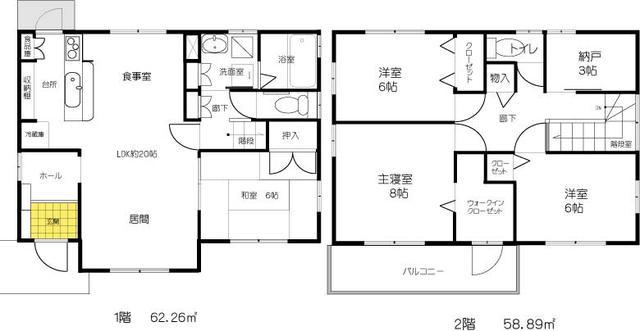 Floor plan. 32,800,000 yen, 4LDK + S (storeroom), Land area 203.15 sq m , Building area 121.15 sq m