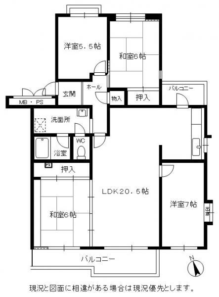 Floor plan. 4LDK, Price 10.8 million yen, Occupied area 93.46 sq m