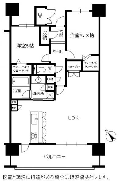 Floor plan. 2LDK, Price 17,900,000 yen, Occupied area 70.58 sq m , Balcony area 14.05 sq m