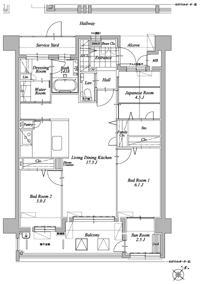 Floor: 3LDK + Sun Room, the occupied area: 77.84 sq m, Price: 25.2 million yen