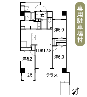 Floor: 3LDK + solarium + private garden, the area occupied: 81.48 sq m, Price: 27.4 million yen