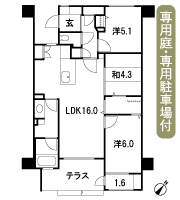 Floor: 3LDK + solarium + private garden, the area occupied: 73.82 sq m, Price: 24.4 million yen