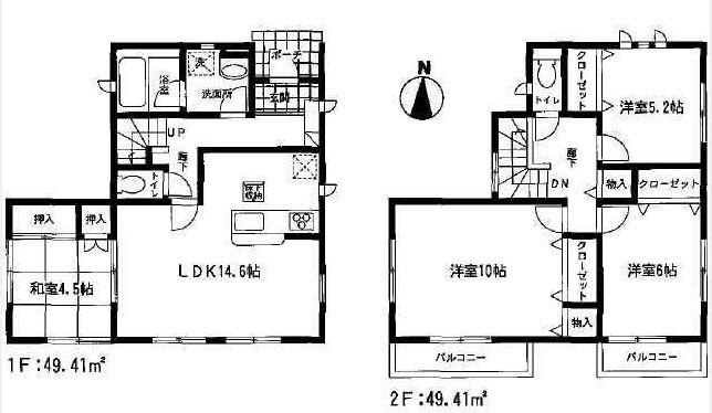 Floor plan. 20.8 million yen, 4LDK, Land area 138.73 sq m , Building area 98.82 sq m Station 12 minutes' walk ☆