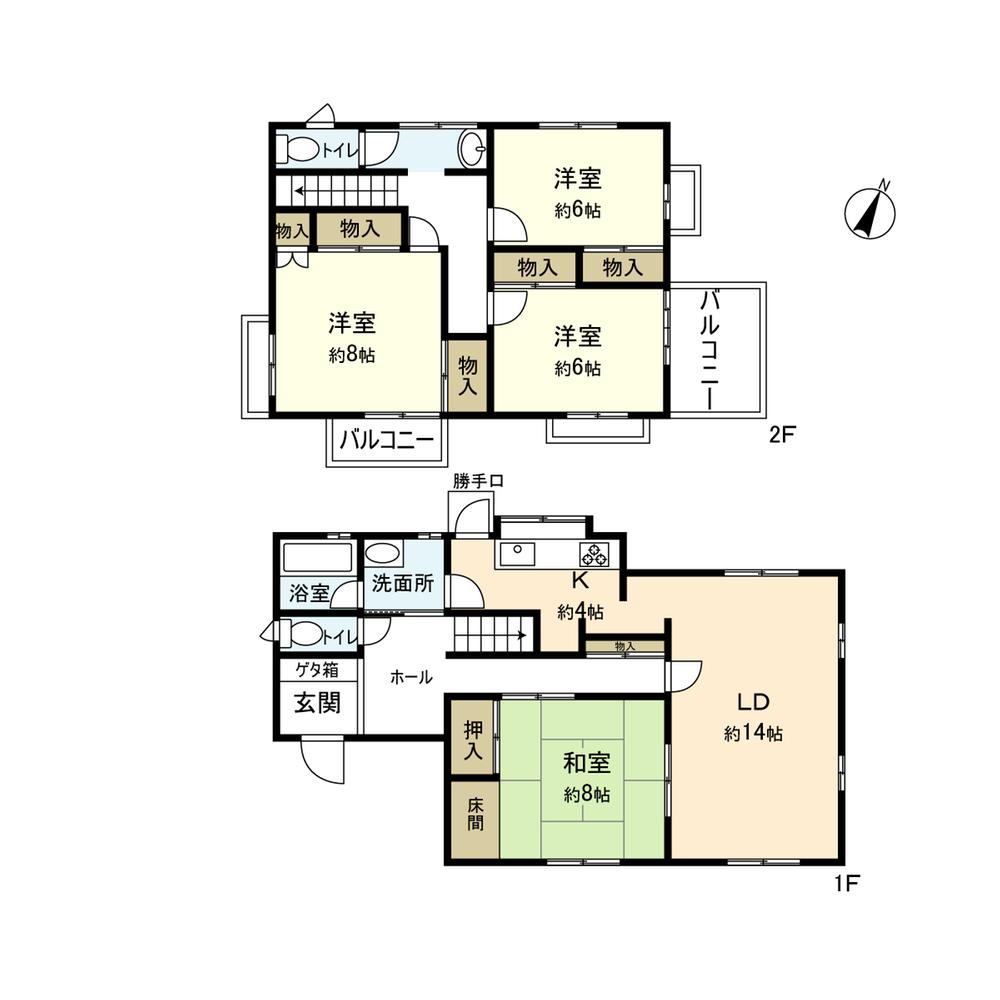Floor plan. 36.5 million yen, 4LDK, Land area 275.13 sq m , Building area 124.21 sq m