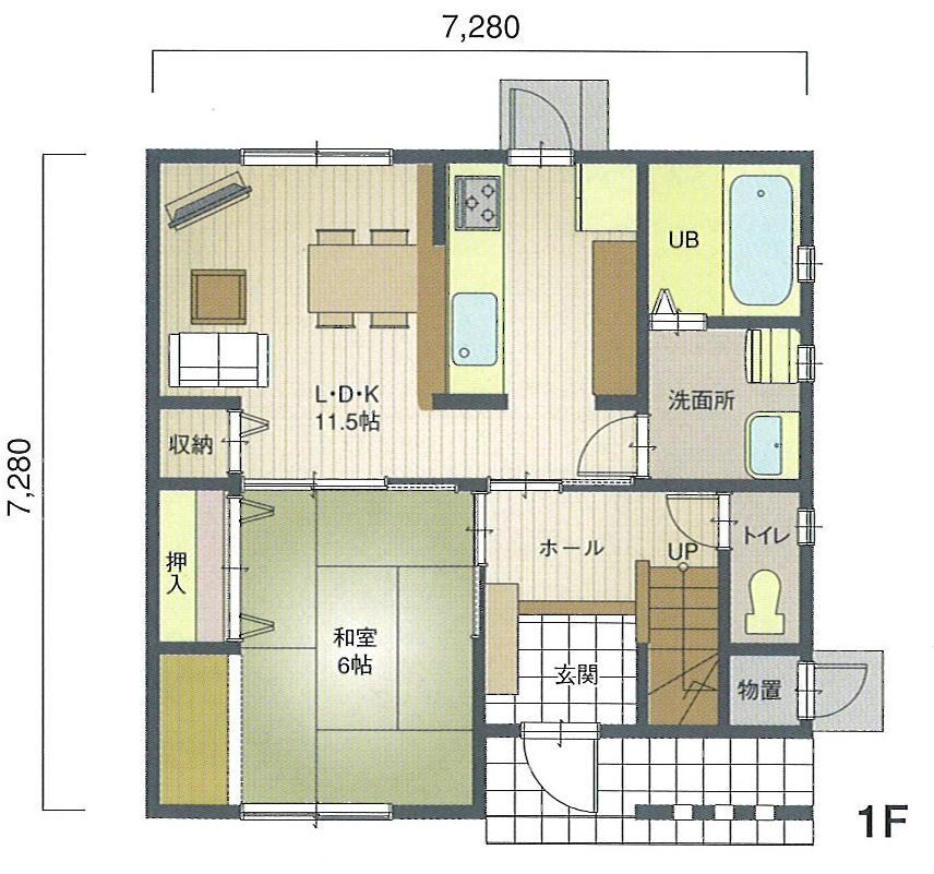 Floor plan. 33,570,000 yen, 4LDK, Land area 176.17 sq m , Building area 107.63 sq m 1F Floor Plan Floor plan is, You can freely change.