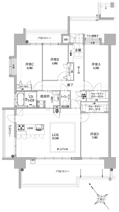 Floor: 4LDK, occupied area: 91.61 sq m, Price: 25,320,000 yen ~ 27,270,000 yen