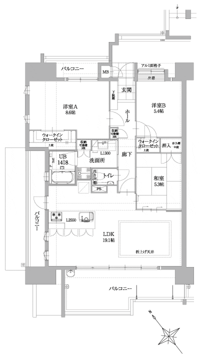 Floor: 3LDK, occupied area: 84.51 sq m, Price: 25,530,000 yen