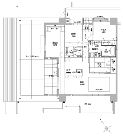 Floor: 4LDK, occupied area: 102.01 sq m, Price: 34,260,000 yen