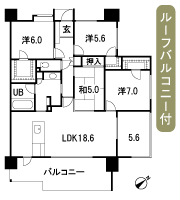 Floor: 4LDK + Sun Room, the occupied area: 106.44 sq m, Price: 36,410,000 yen