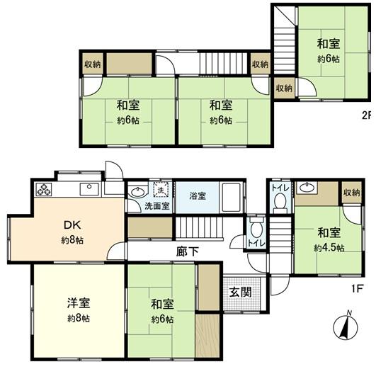 Floor plan. 14.5 million yen, 6DK, Land area 203.7 sq m , Building area 126.7 sq m