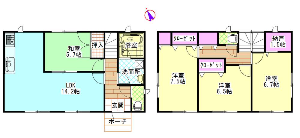 Floor plan. 19,800,000 yen, 4LDK + S (storeroom), Land area 140.08 sq m , Building area 97.2 sq m