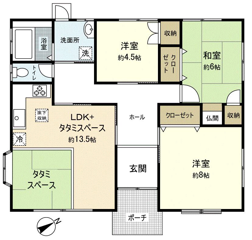 Floor plan. 14.8 million yen, 3LDK, Land area 137.41 sq m , Building area 80.32 sq m