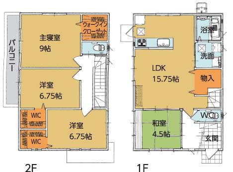 Floor plan. 23,950,000 yen, 4LDK, Land area 136.7 sq m , Building area 107.64 sq m