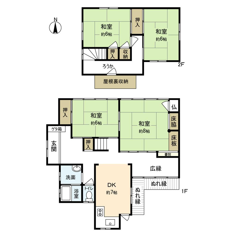 Floor plan. 21,800,000 yen, 4DK, Land area 156 sq m , Building area 96.11 sq m
