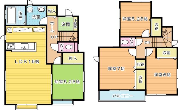Floor plan. 21,800,000 yen, 4LDK, Land area 162.84 sq m , Building area 95.64 sq m