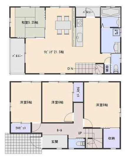 Floor plan. 31,800,000 yen, 4LDK, Land area 152.27 sq m , Building area 105.65 sq m