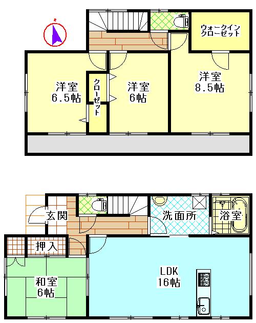 Floor plan. 22,980,000 yen, 4LDK, Land area 277.48 sq m , Building area 105.99 sq m