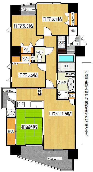 Floor plan. 4LDK, Price 21 million yen, Occupied area 86.72 sq m