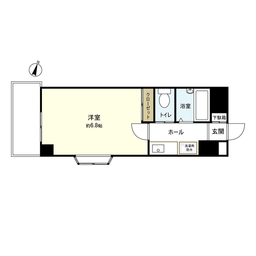 Floor plan. 1K, Price 1.98 million yen, Footprint 21 sq m , Balcony area 3 sq m