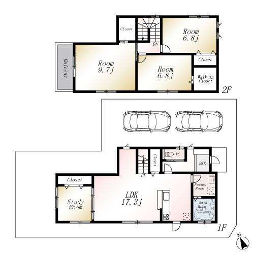 Floor plan. (No. 1 point), Price 23.8 million yen, 4LDK, Land area 139.87 sq m , Building area 105.61 sq m