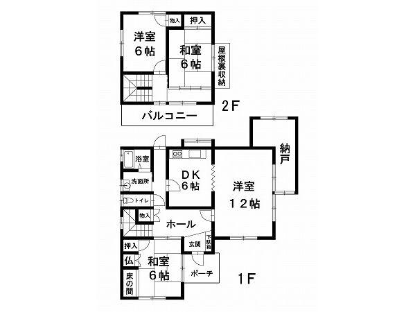 Floor plan. 17.8 million yen, 4DK + S (storeroom), Land area 183.05 sq m , Building area 91.5 sq m
