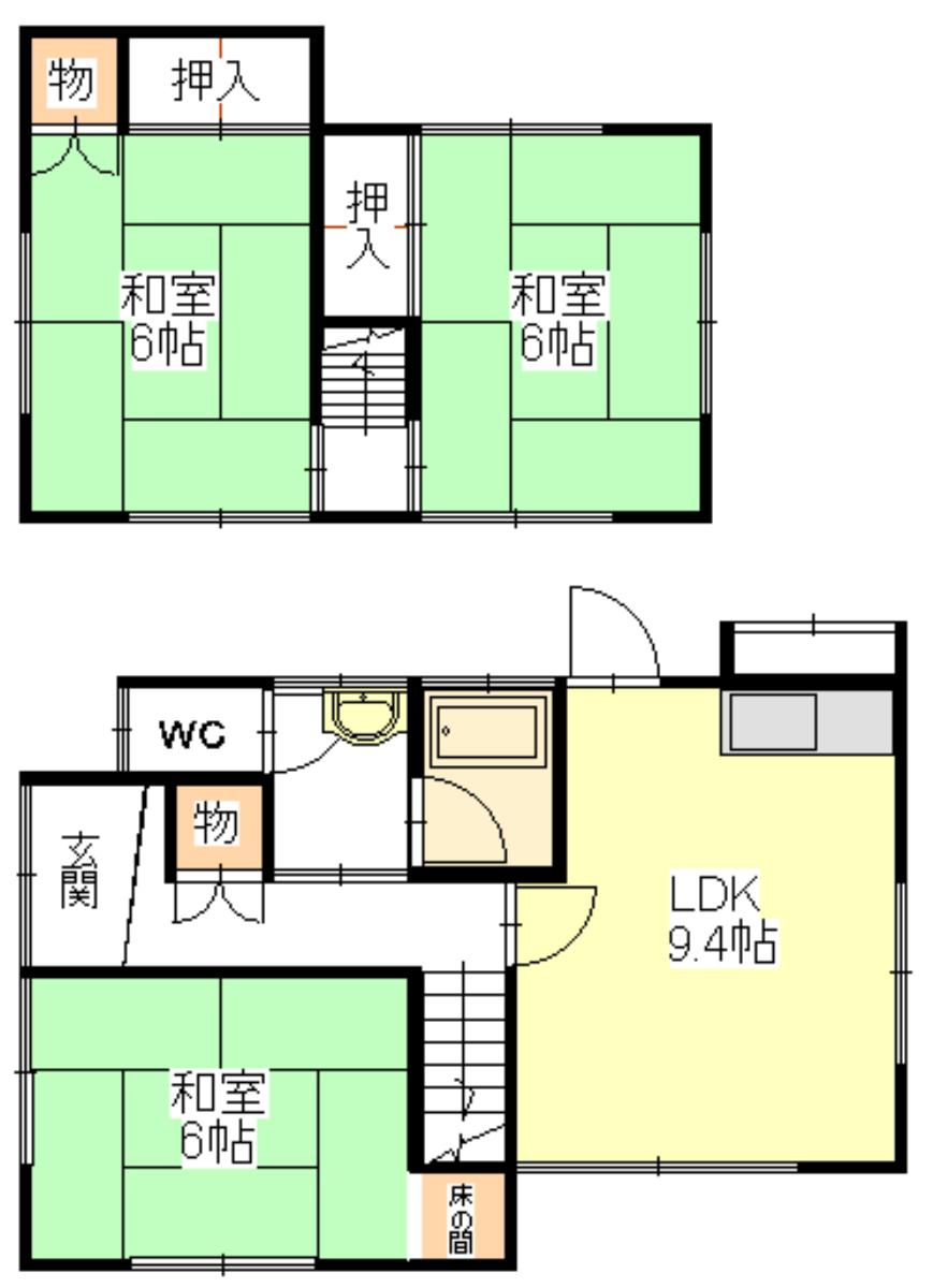 Floor plan. 7.8 million yen, 3LDK, Land area 129.65 sq m , Building area 66.24 sq m