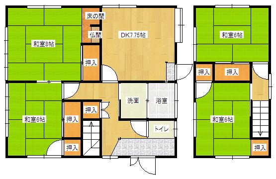 Floor plan. 4.8 million yen, 4DK, Land area 145.62 sq m , Building area 85.28 sq m