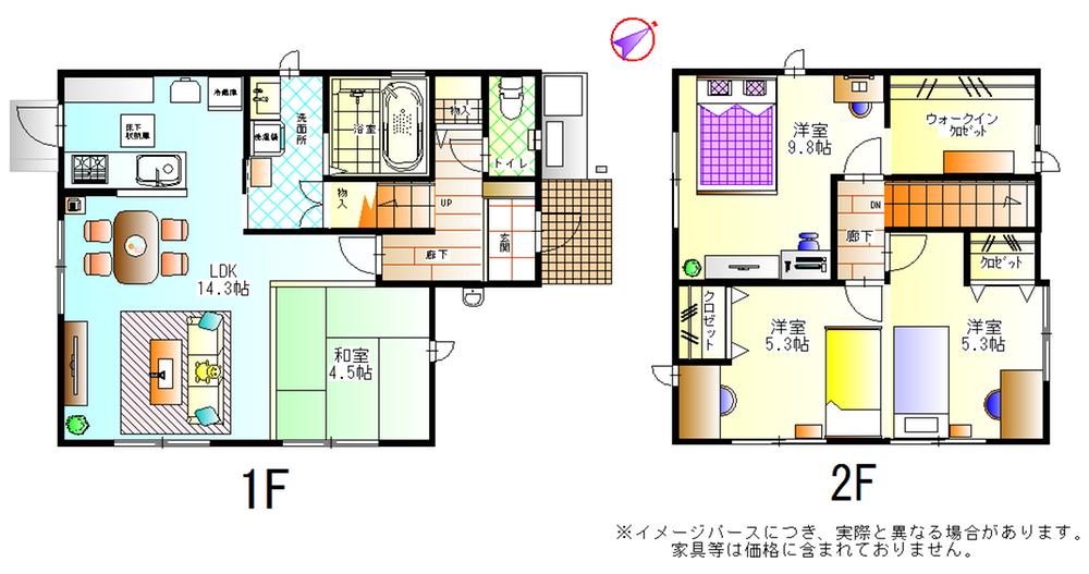 Floor plan. 22,900,000 yen, 4LDK, Land area 186.4 sq m , It can be used as a building area of ​​87.21 sq m 4LDK