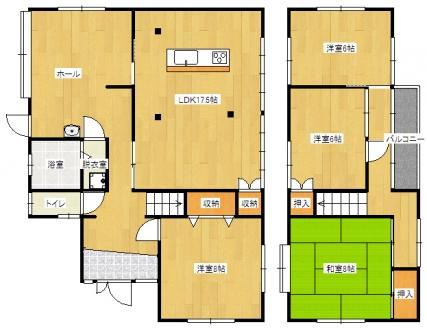 Floor plan. 13.8 million yen, 4LDK + S (storeroom), Land area 218.18 sq m , Building area 92.05 sq m