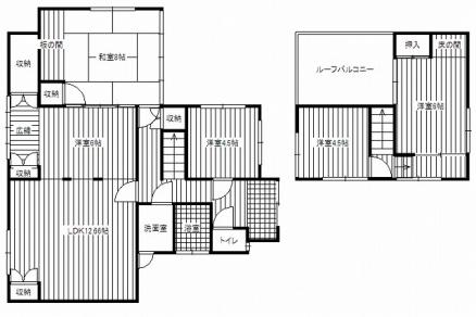 Floor plan. 12.8 million yen, 4LDK, Land area 168.31 sq m , Building area 101.55 sq m